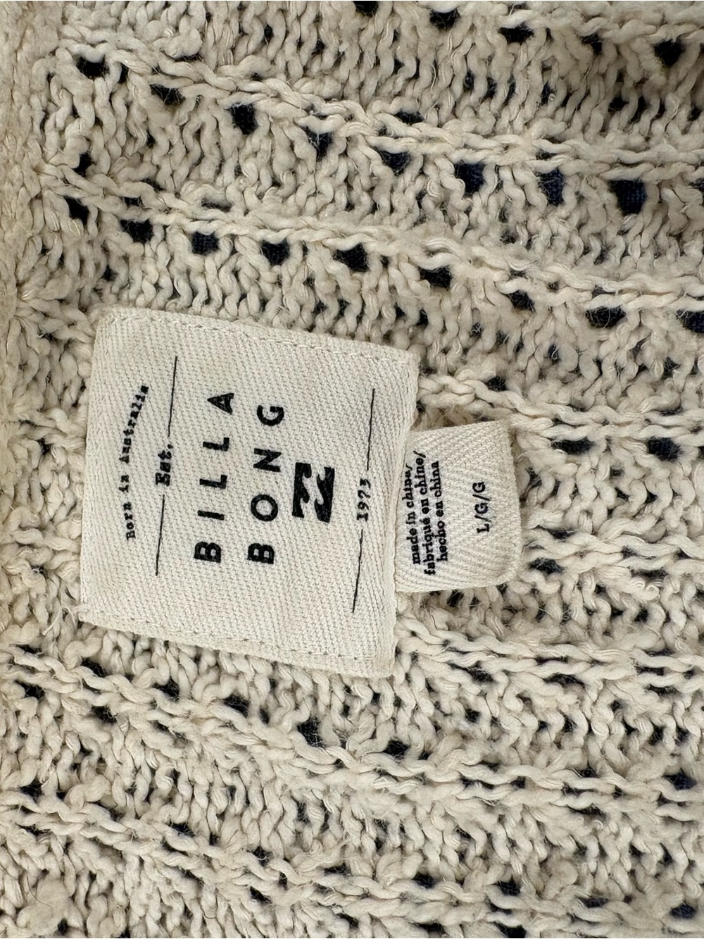 Billabong Cream Waffle-Knit Tie Front Cardigan - Picture 6 of 8